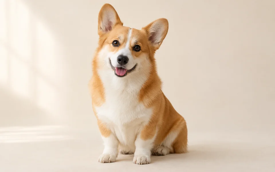 A corgi scene illustrating an image-to-prompt task